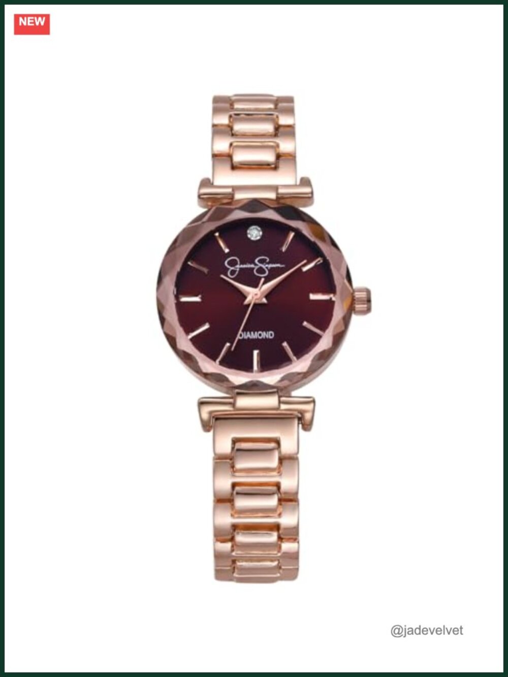Women's Crystal Diamond Accent Quartz Watch Metal Band Round Faceted